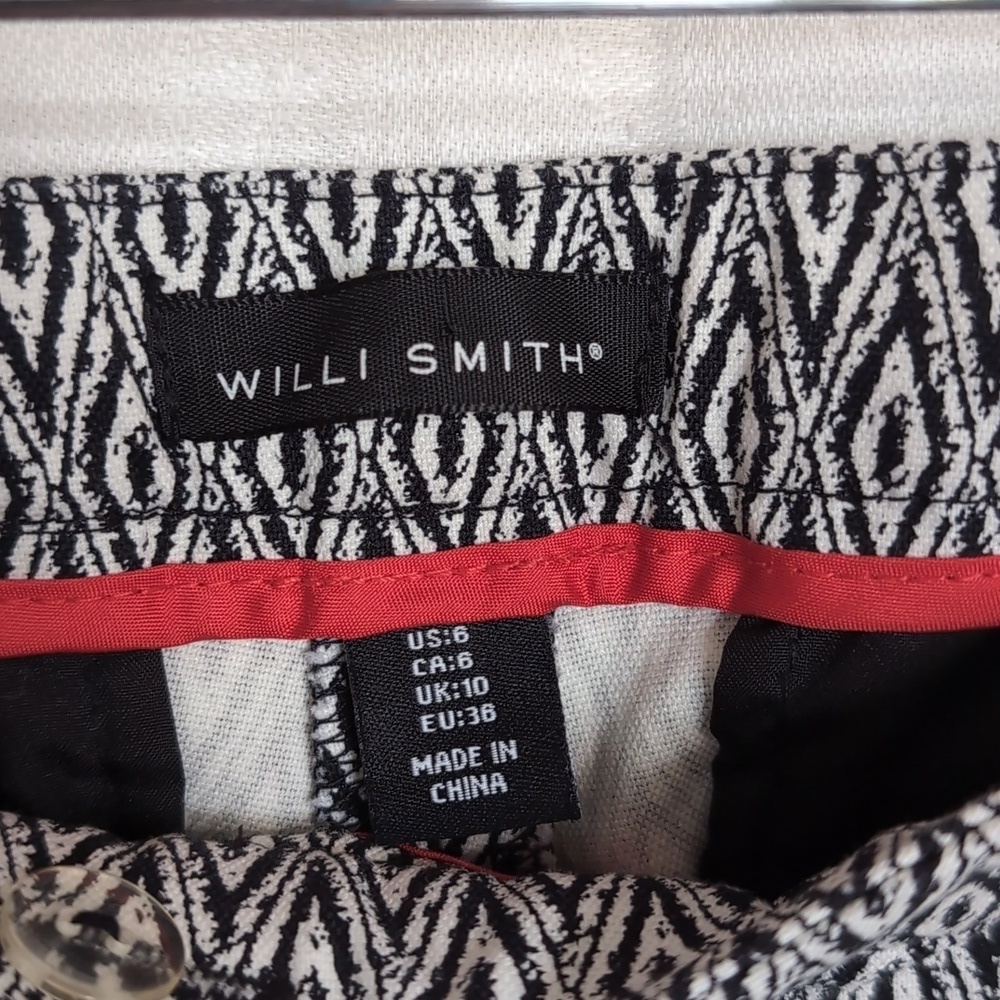 Willi Smith Black White Geometric Dress Pant Size 6 - Picture 4 of 7